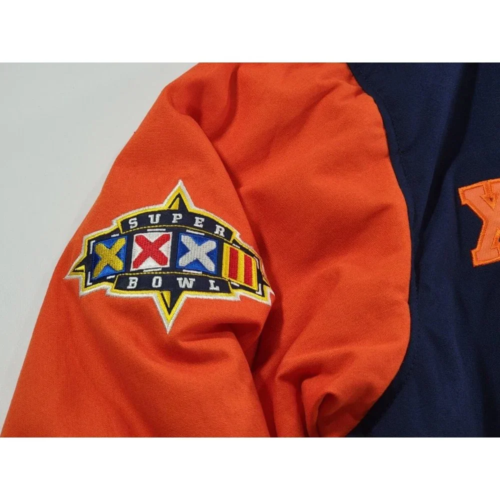 NFL Denver Broncos Reversible Super Bowl Varsity Jacket Coat Men's Sz L Coat EUC